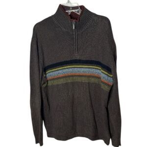 Columbia Men's Brown Wool Ramir Blend 1/4 Zip Sweater. Size Large.
